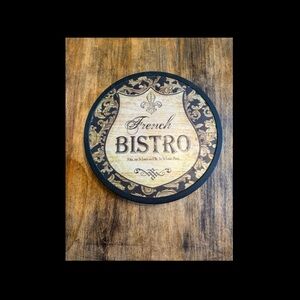 Lazy Susan Turntable, Swivel Serving Board Paris Address “French Bistro” 12”